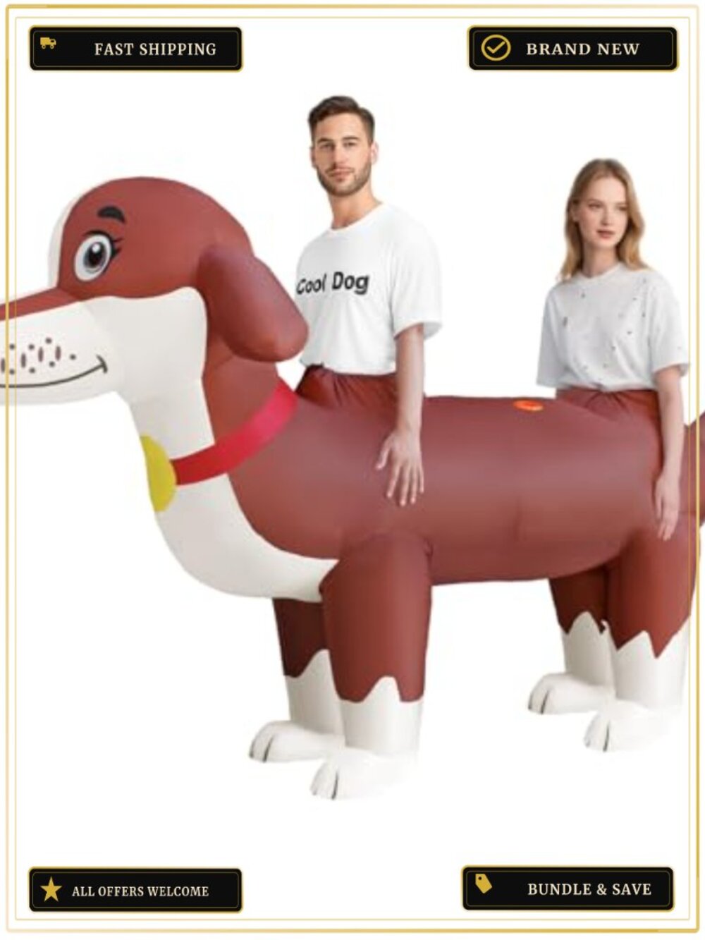 Inflatable Dachshund Dog Costume Adult Blow Up Funny Suit